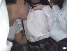 Schoolgirls Gangbang On Bus